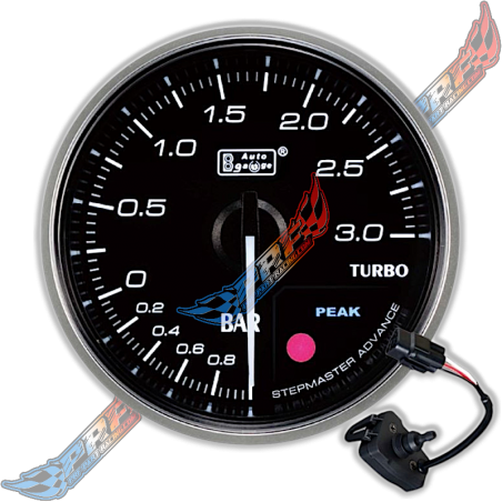 3 BAR AUTOGAUGE MANOMÈTRE PRESSION TURBO PREMIUM NOIR