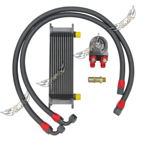Kit Radiateur Refroidisseur d'Huile 13 Rangées Noir