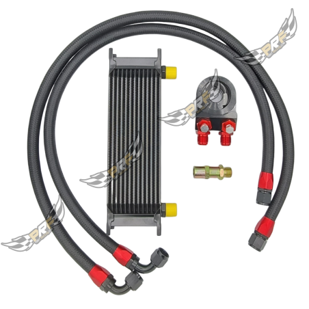 Kit Radiateur Refroidisseur d'Huile 13 Rangées Noir
